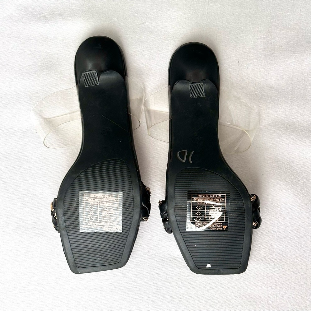 Rampage Square Toe Clear Heeled Sandals - Picture 4 of 6